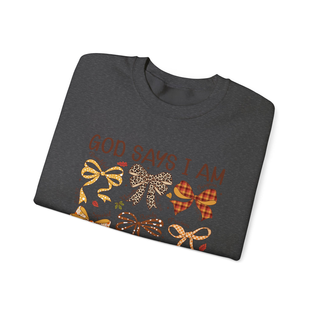God Says I Am - Bow Pattern Sweatshirt