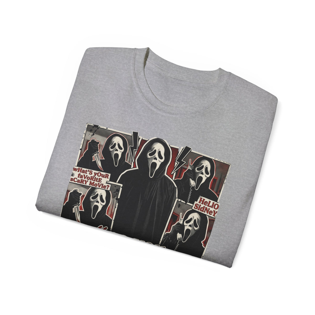 Scream Movie Graphic Tee — “no you hang up first” Horror Fan T-Shirt