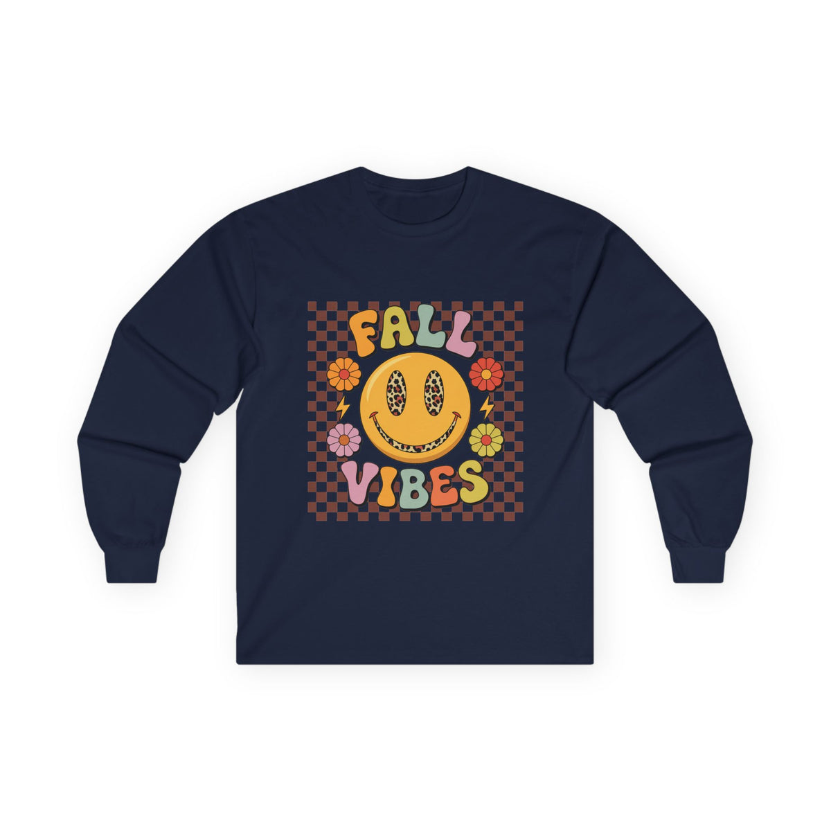 Happy Fall Vibes Smiley Long Sleeve Tee