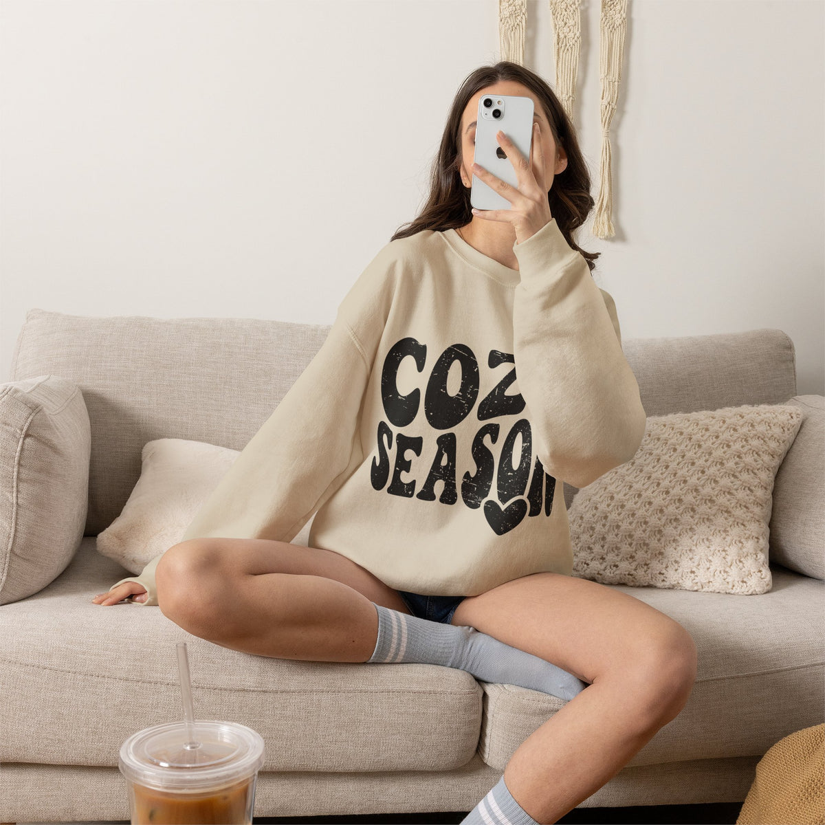 Cozy Season Crewneck Sweatshirt — "Cozy Season" Retro Graphic Pullover