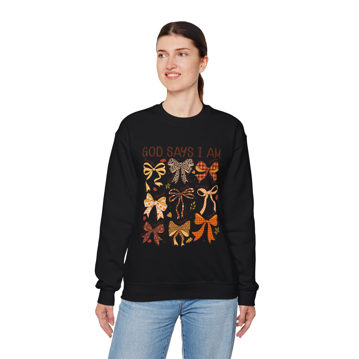 God Says I Am - Bow Pattern Sweatshirt