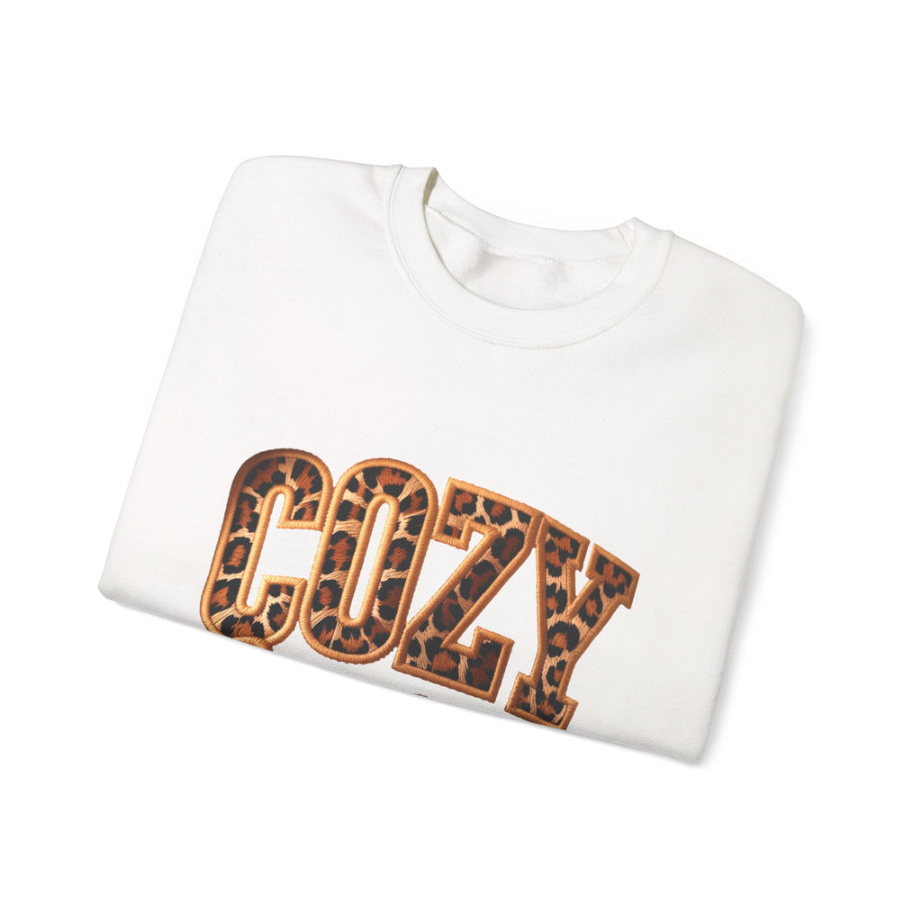 Cozy Season Leopard Print Crewneck Sweatshirt