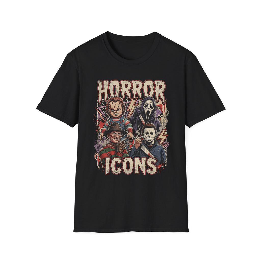 Horror Icons T‑Shirt — Retro Slasher Movie Mashup Tee