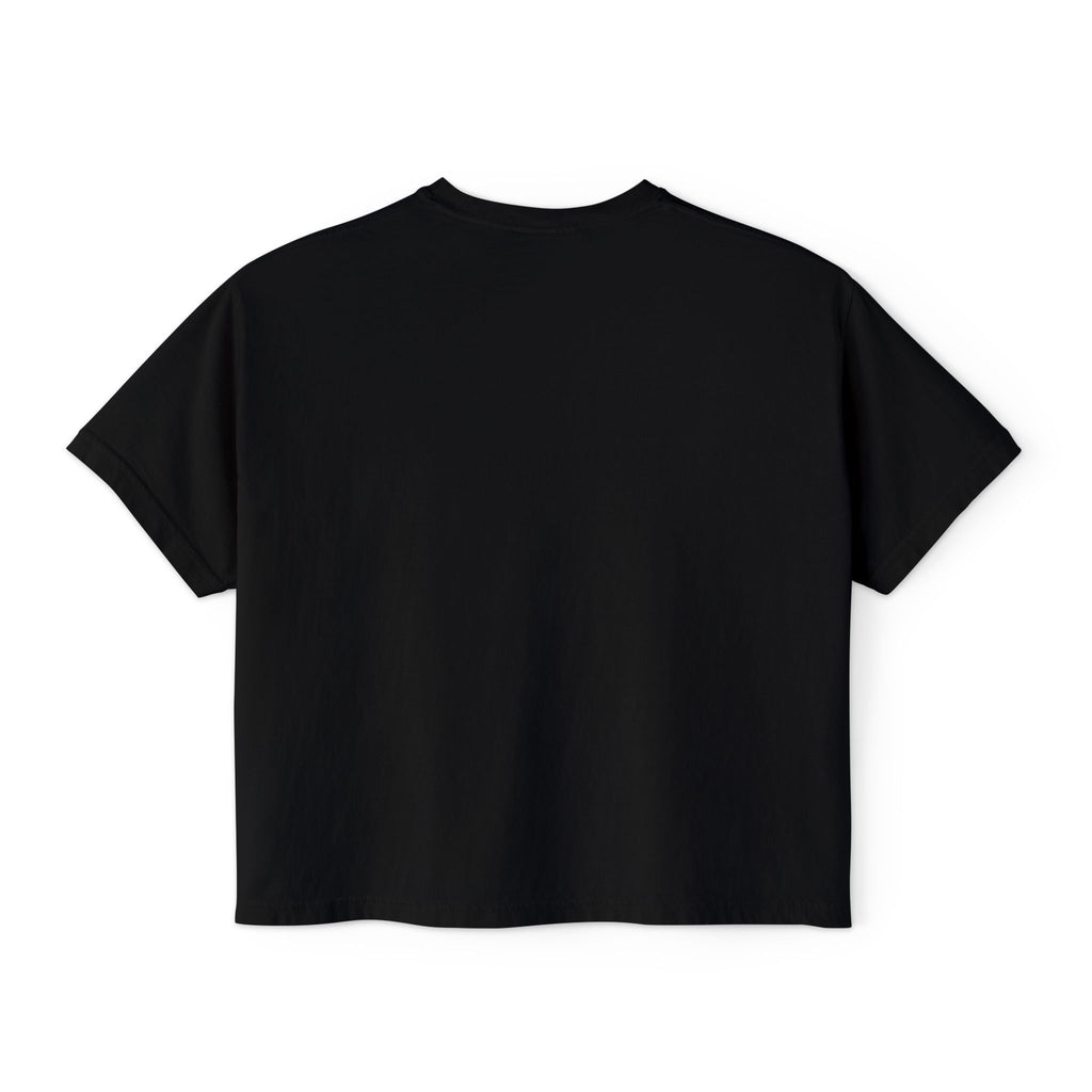 Fall Goose Boxy Tee — Cute Pumpkin Latte Graphic Women's Shirt