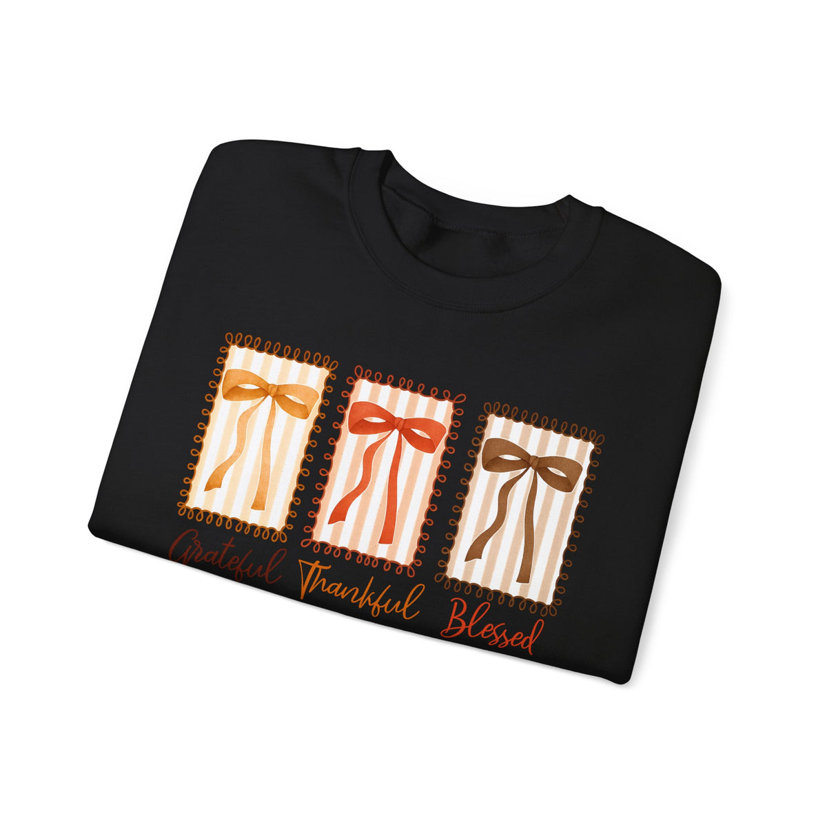 Grateful Thankful Blessed Crewneck — Autumn Fall Cozy Pullover
