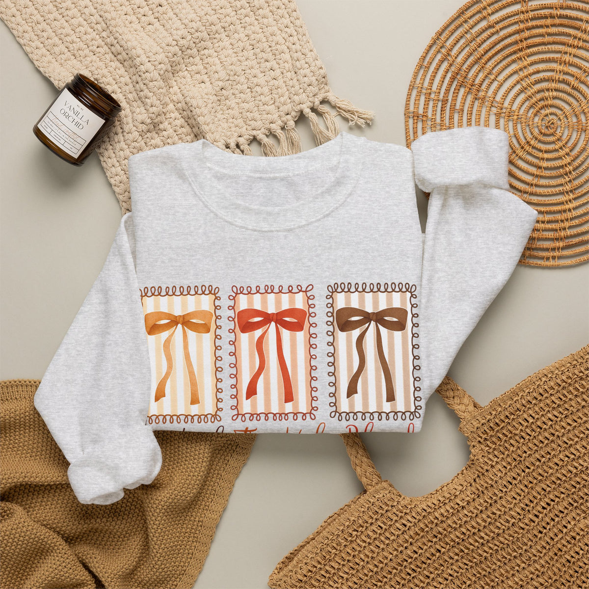 Grateful Thankful Blessed Crewneck — Autumn Fall Cozy Pullover