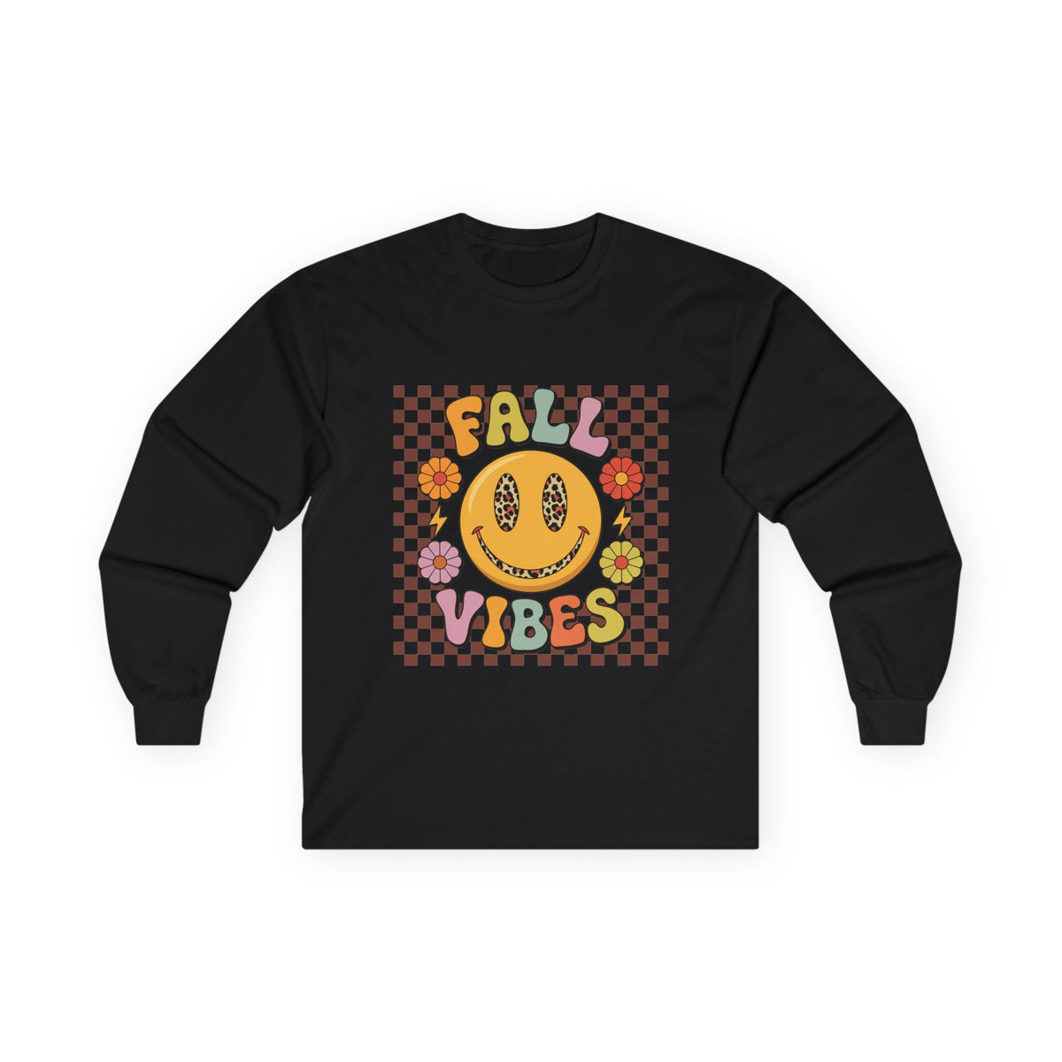 Happy Fall Vibes Smiley Long Sleeve Tee