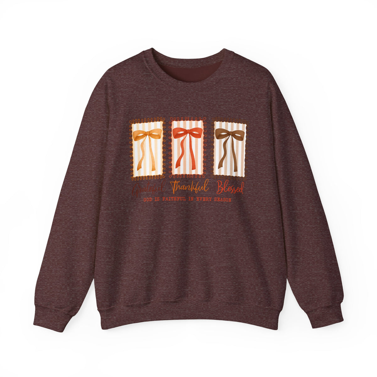 Grateful Thankful Blessed Crewneck — Autumn Fall Cozy Pullover