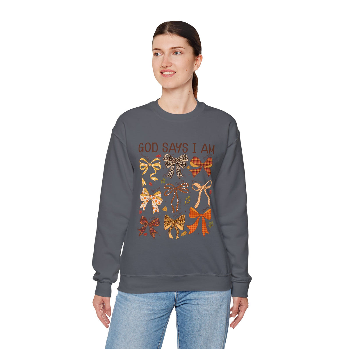 God Says I Am - Bow Pattern Sweatshirt