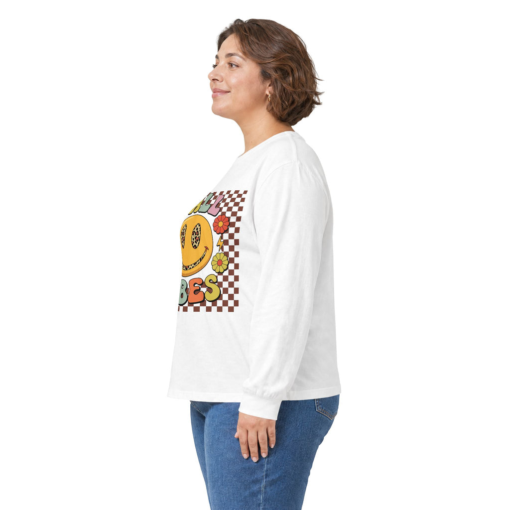 Happy Fall Vibes Smiley Long Sleeve Tee