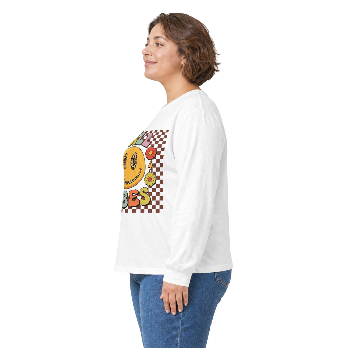 Happy Fall Vibes Smiley Long Sleeve Tee