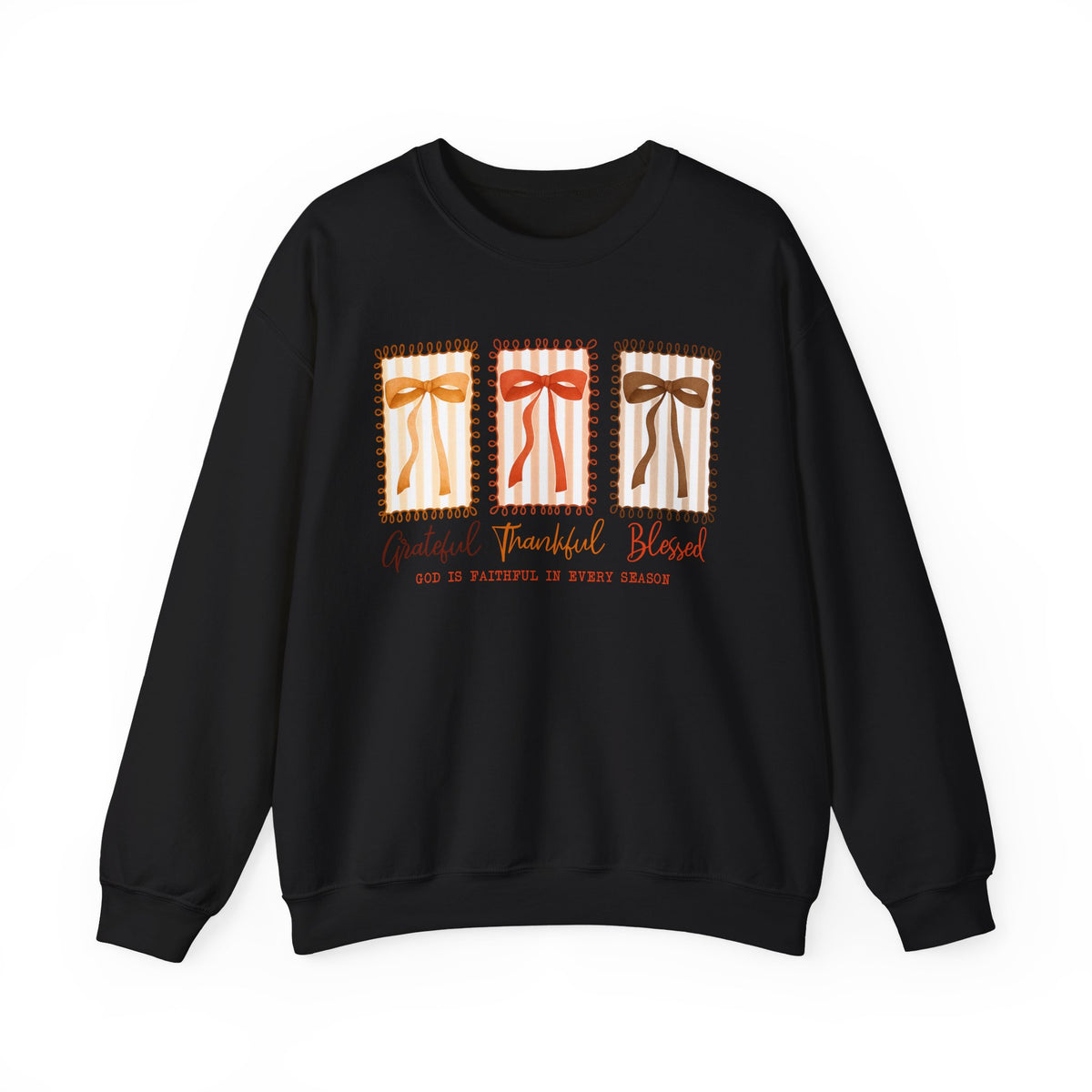 Grateful Thankful Blessed Crewneck — Autumn Fall Cozy Pullover