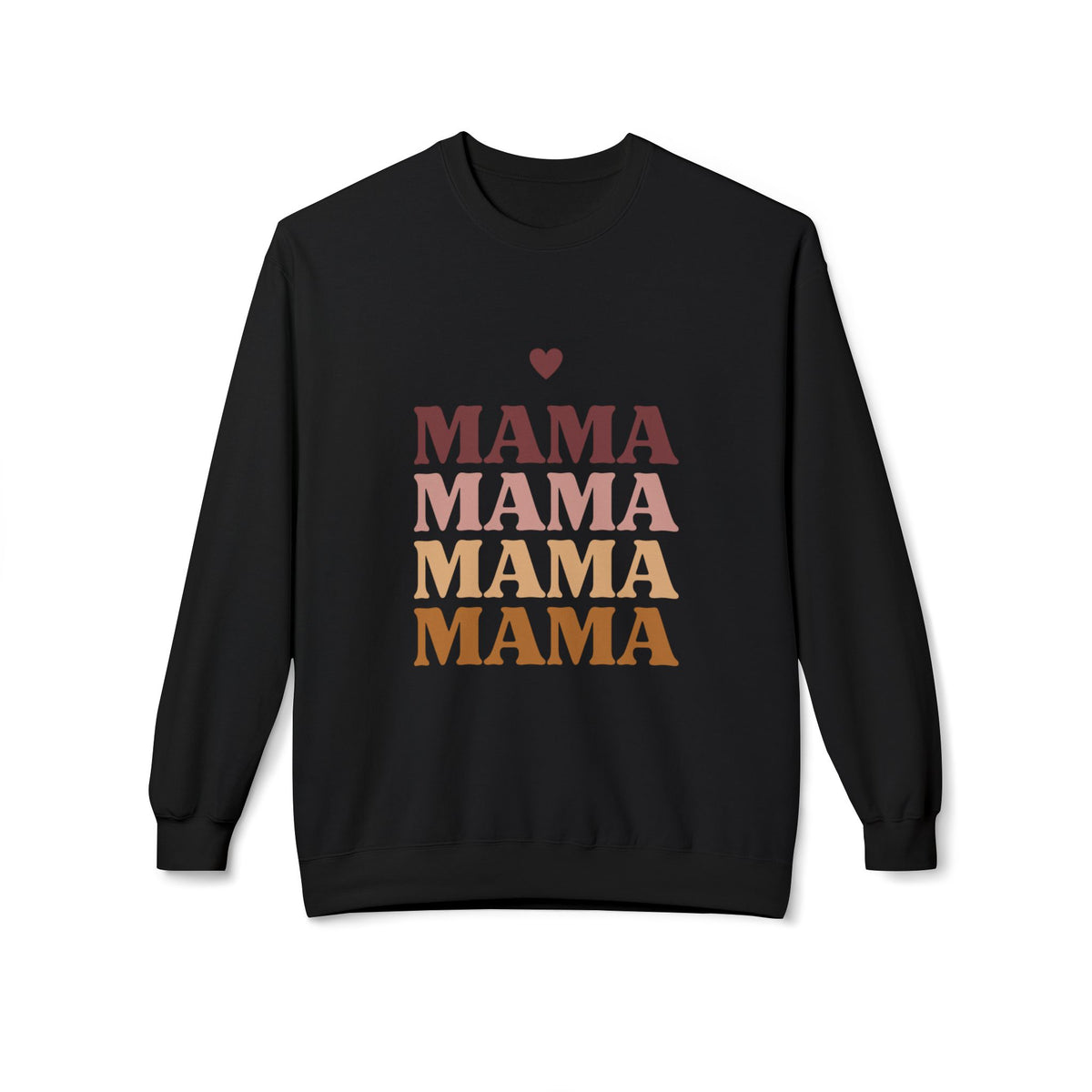 Mama Repeat Crewneck Sweatshirt — Retro Gradient "MAMA" Mom Pullover, Fall Vibes Mama Crewneck