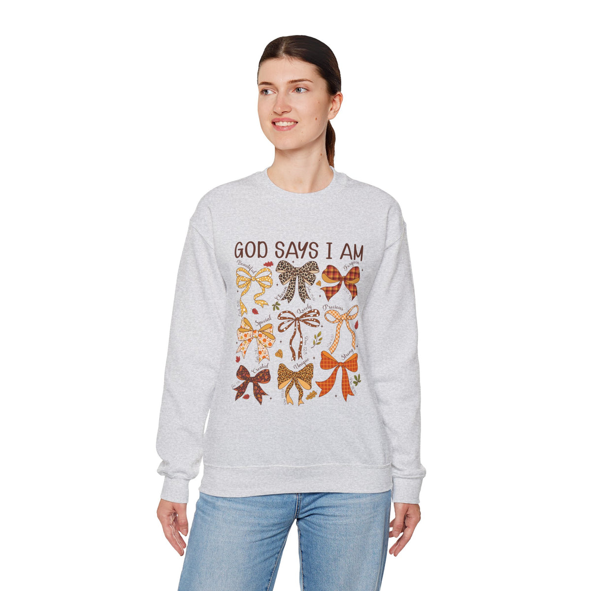 God Says I Am - Bow Pattern Sweatshirt