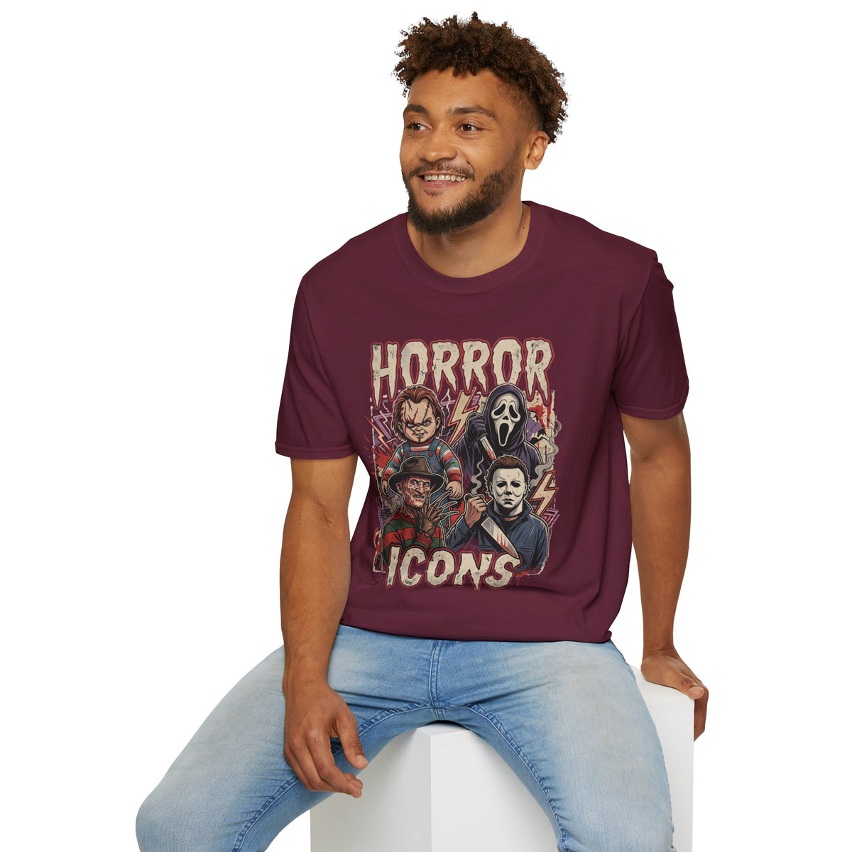 Horror Icons T‑Shirt — Retro Slasher Movie Mashup Tee