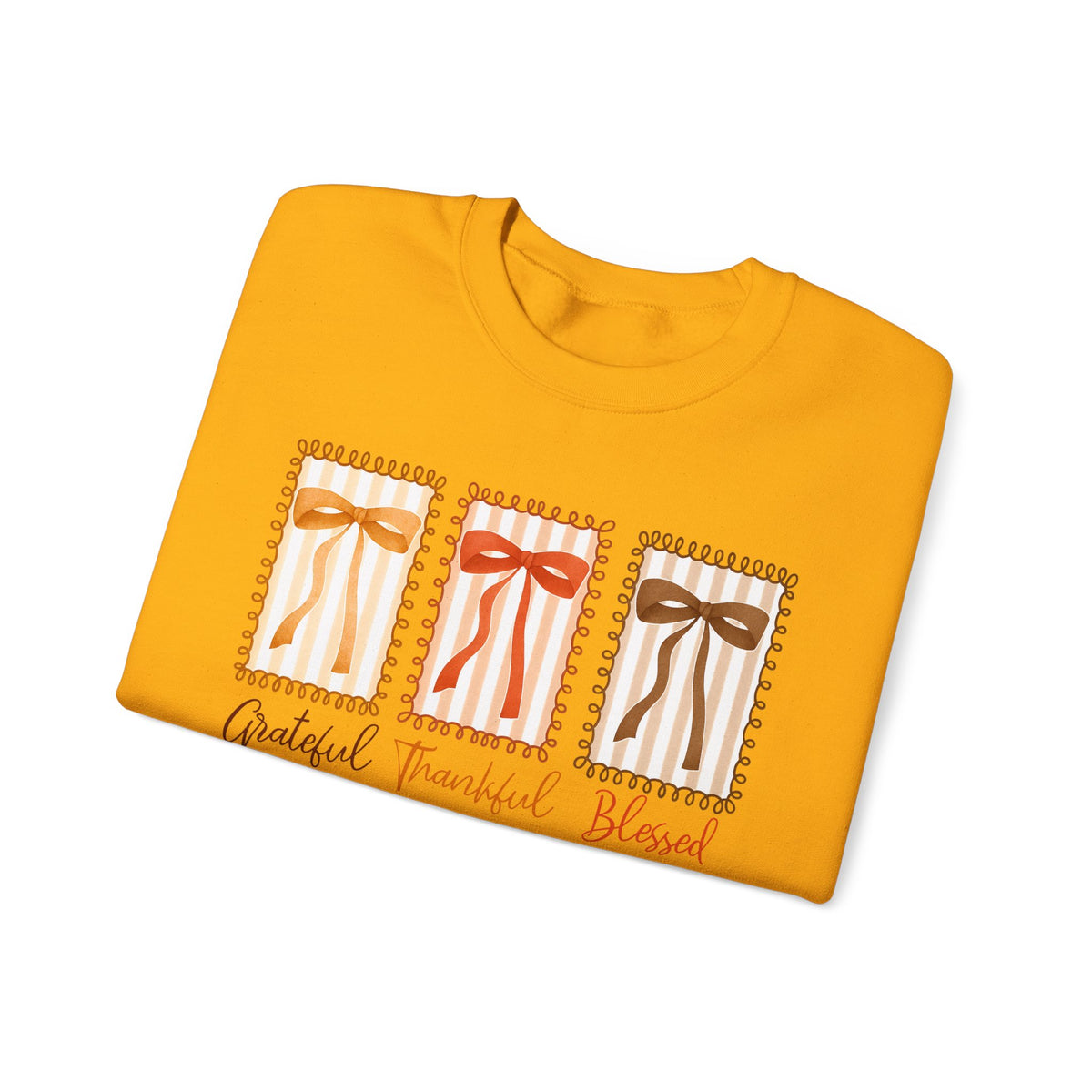 Grateful Thankful Blessed Crewneck — Autumn Fall Cozy Pullover