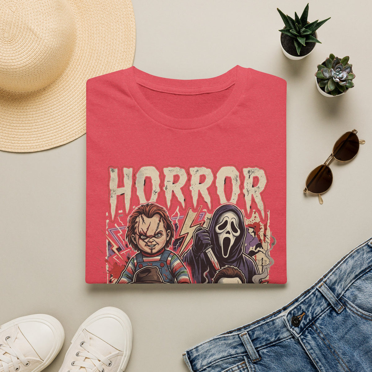 Horror Icons T‑Shirt — Retro Slasher Movie Mashup Tee