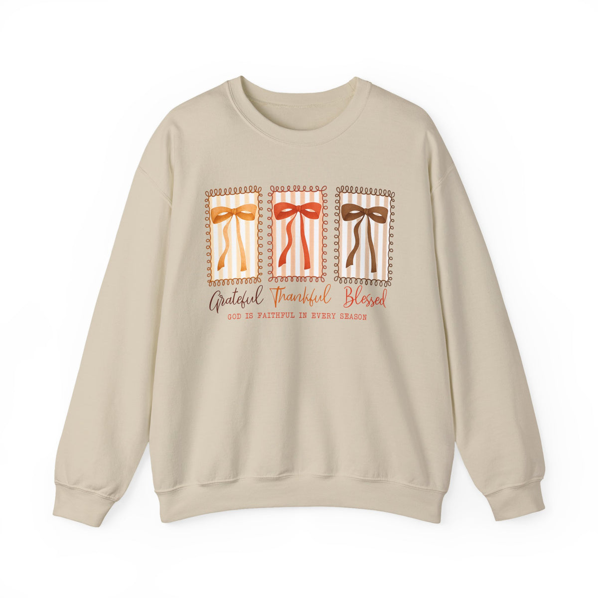 Grateful Thankful Blessed Crewneck — Autumn Fall Cozy Pullover