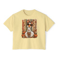 Fall Goose Boxy Tee — Cute Pumpkin Latte Graphic Women's Shirt