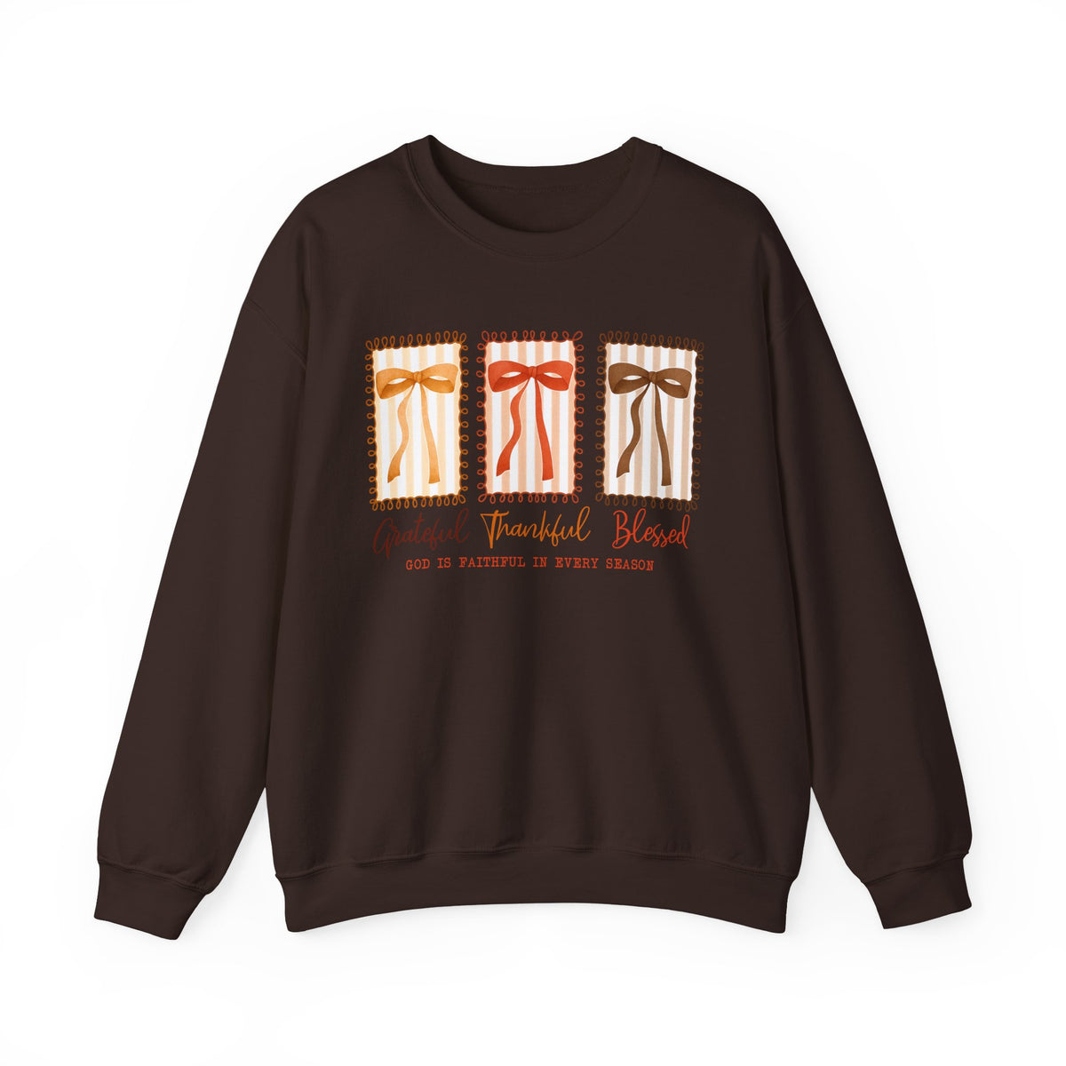 Grateful Thankful Blessed Crewneck — Autumn Fall Cozy Pullover