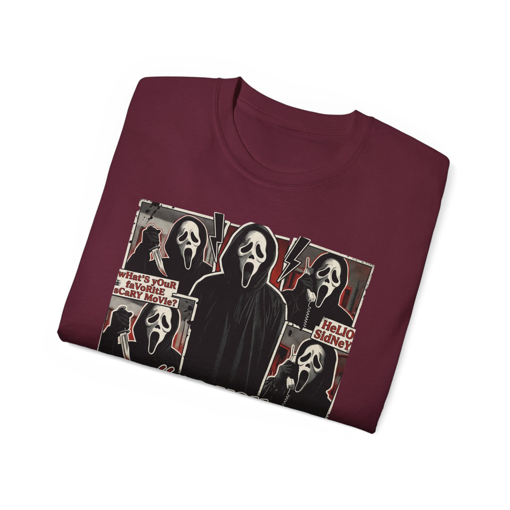 Scream Movie Graphic Tee — “no you hang up first” Horror Fan T-Shirt