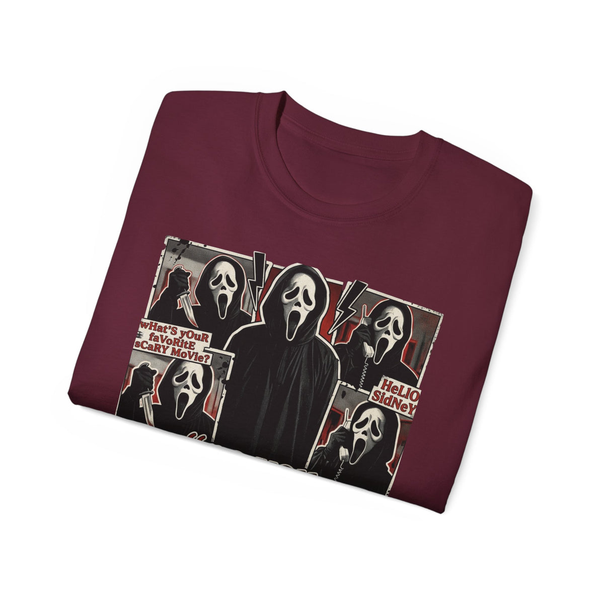 Scream Movie Graphic Tee — “no you hang up first” Horror Fan T-Shirt