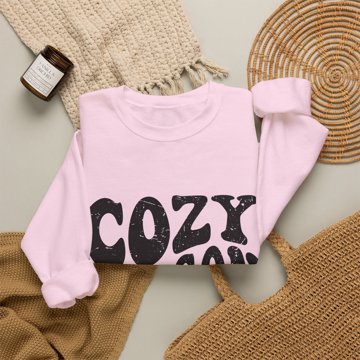 Cozy Season Crewneck Sweatshirt — "Cozy Season" Retro Graphic Pullover