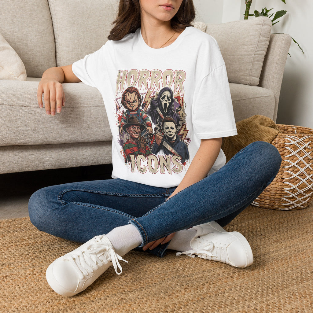 Horror Icons T‑Shirt — Retro Slasher Movie Mashup Tee