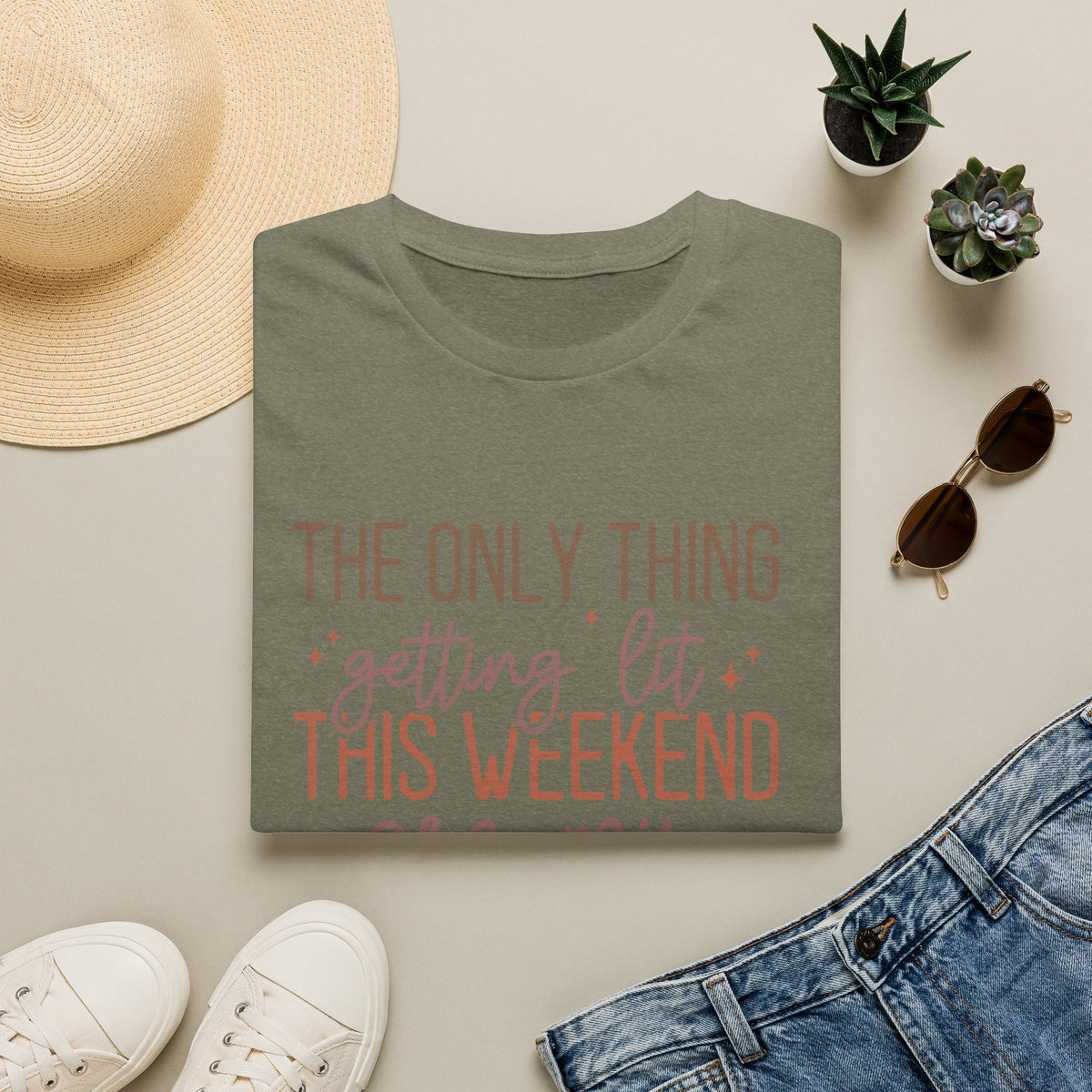 T-Shirt — “The Only Thing Getting Lit This Weekend Are My Fall Candles” Cozy Fall Graphic Tee