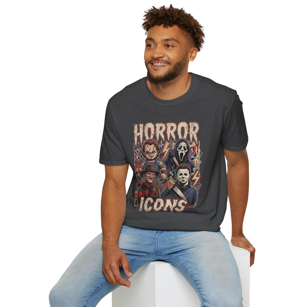Horror Icons T‑Shirt — Retro Slasher Movie Mashup Tee