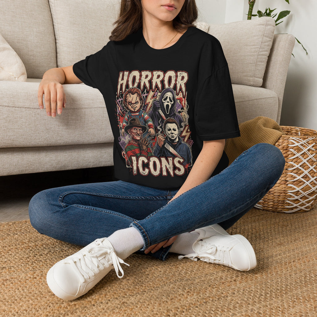 Horror Icons T‑Shirt — Retro Slasher Movie Mashup Tee