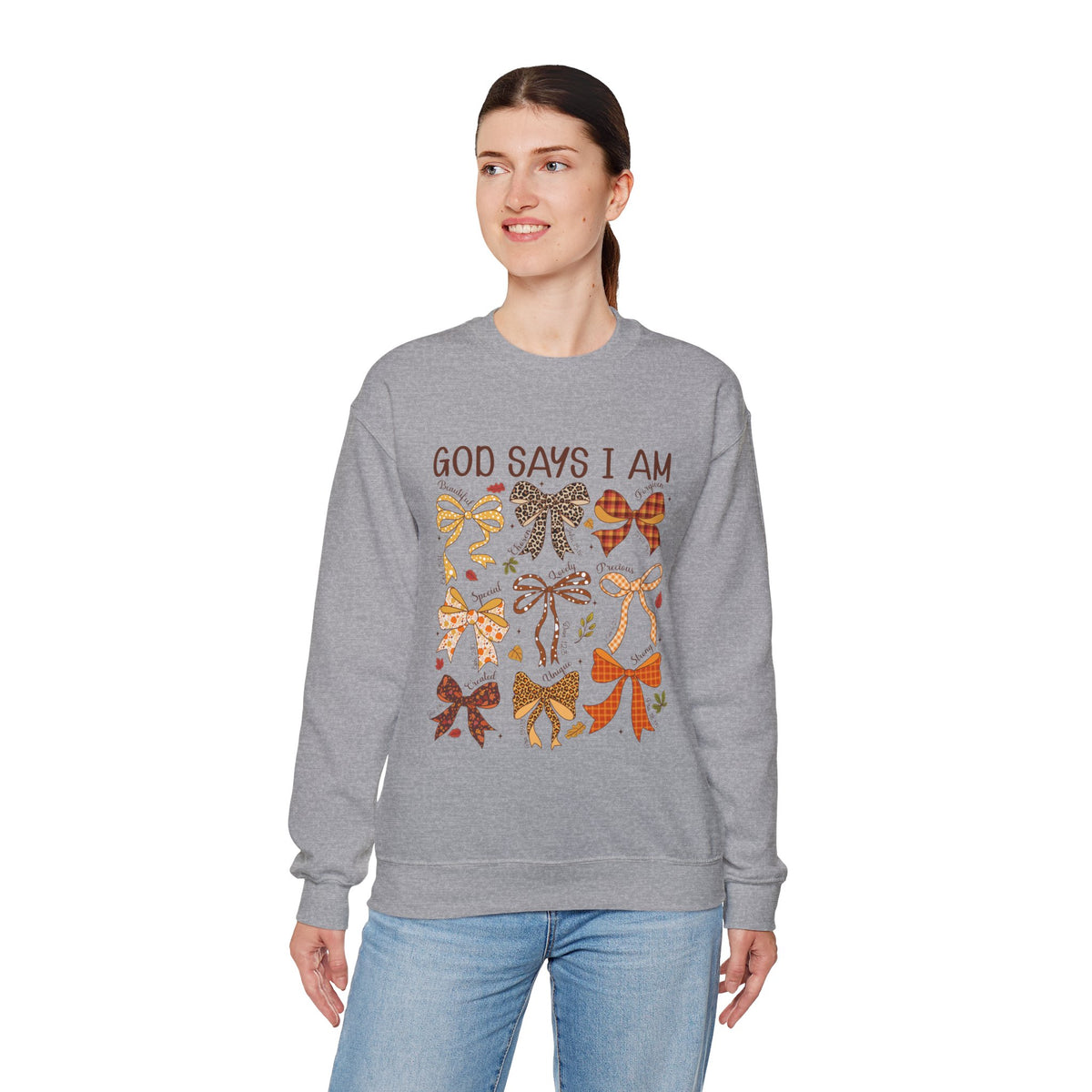 God Says I Am - Bow Pattern Sweatshirt