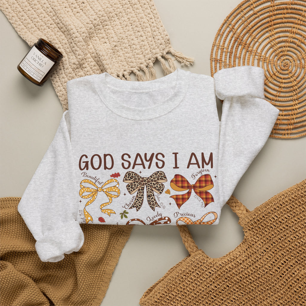 God Says I Am - Bow Pattern Sweatshirt