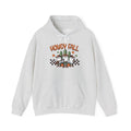 Howdy Fall Hoodie — Cute Pumpkin Ghosts & Checkerboard Autumn Pullover