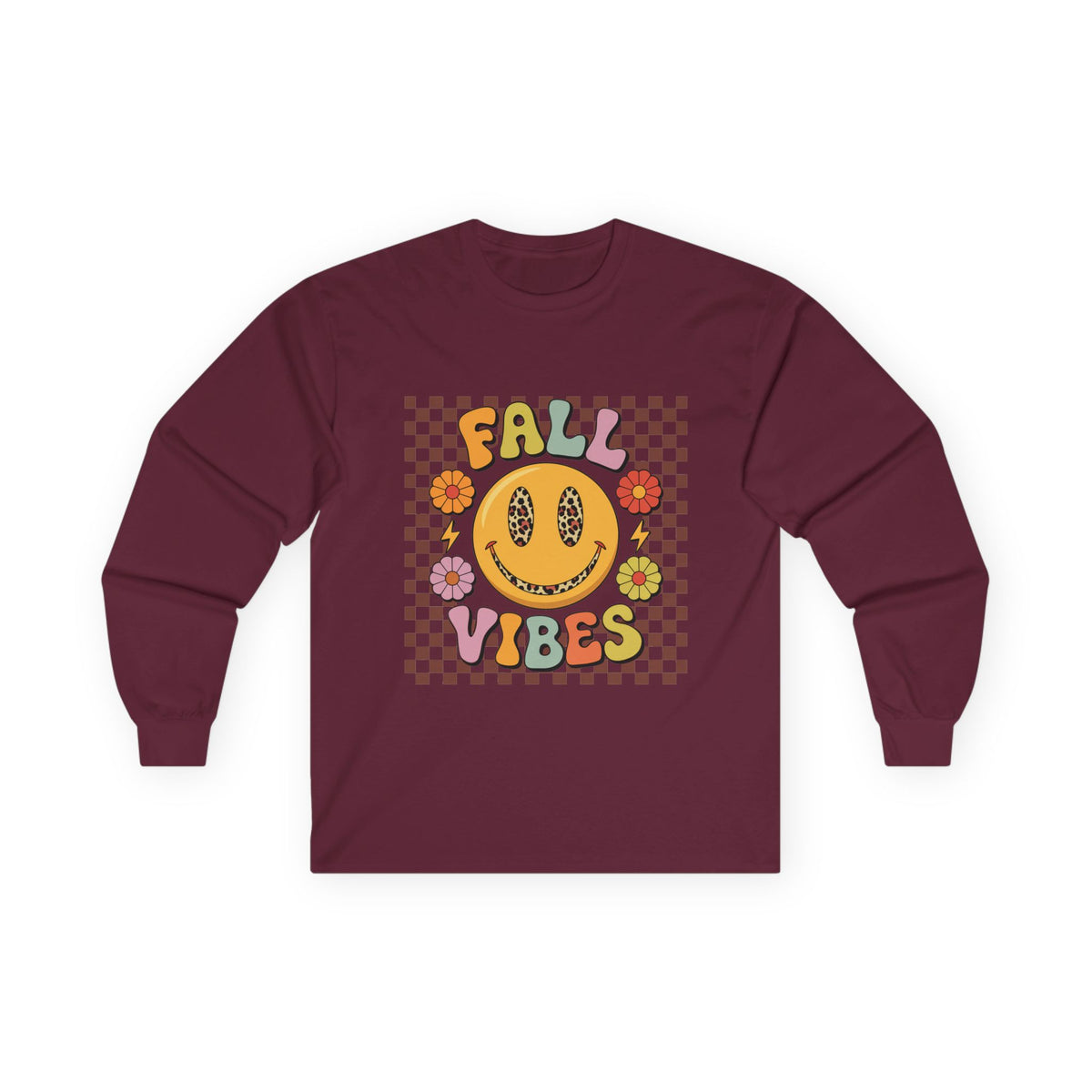 Happy Fall Vibes Smiley Long Sleeve Tee