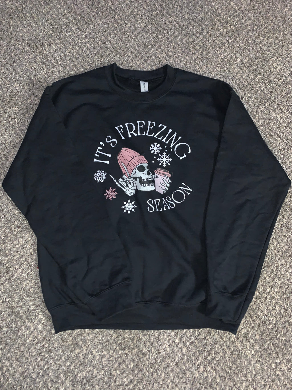 It’s Freezing Season Sweatshirt — Cute Skull Winter Crewneck