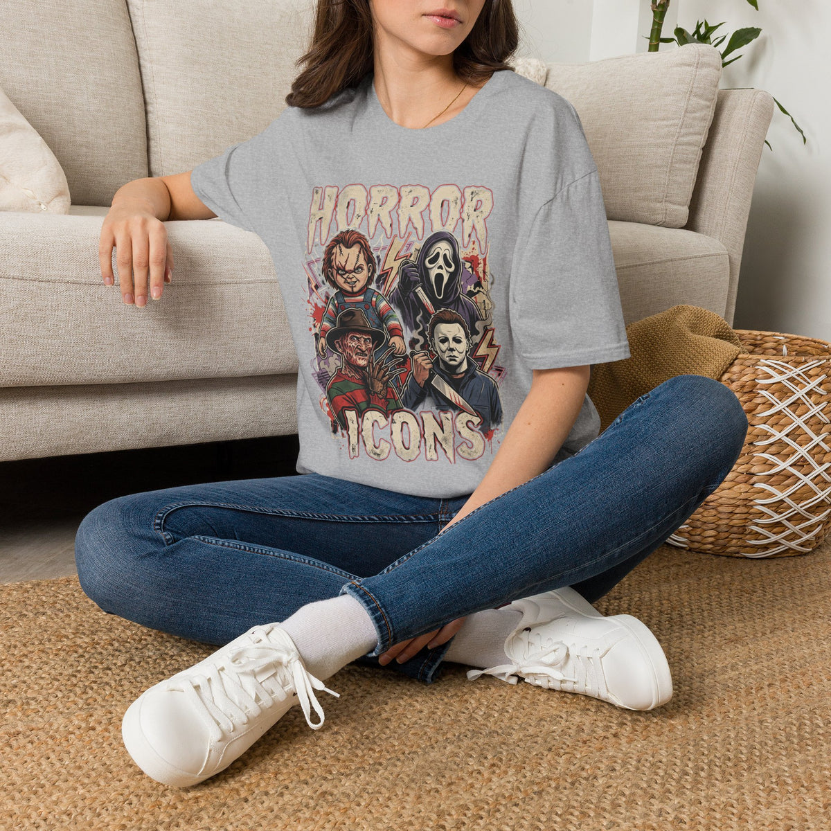 Horror Icons T‑Shirt — Retro Slasher Movie Mashup Tee