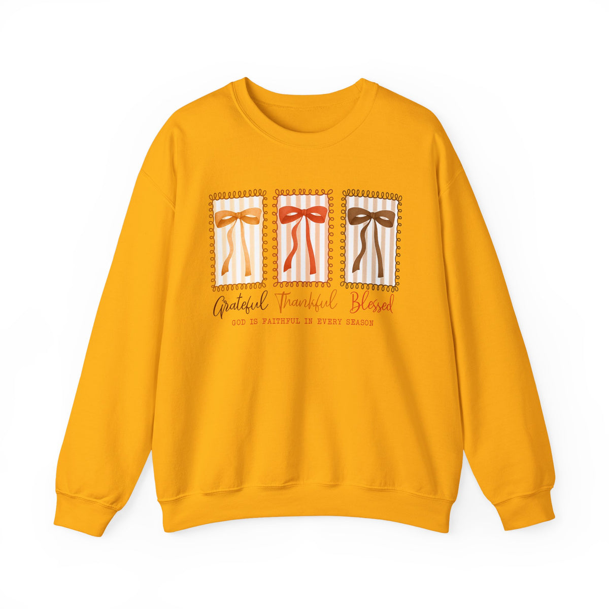 Grateful Thankful Blessed Crewneck — Autumn Fall Cozy Pullover