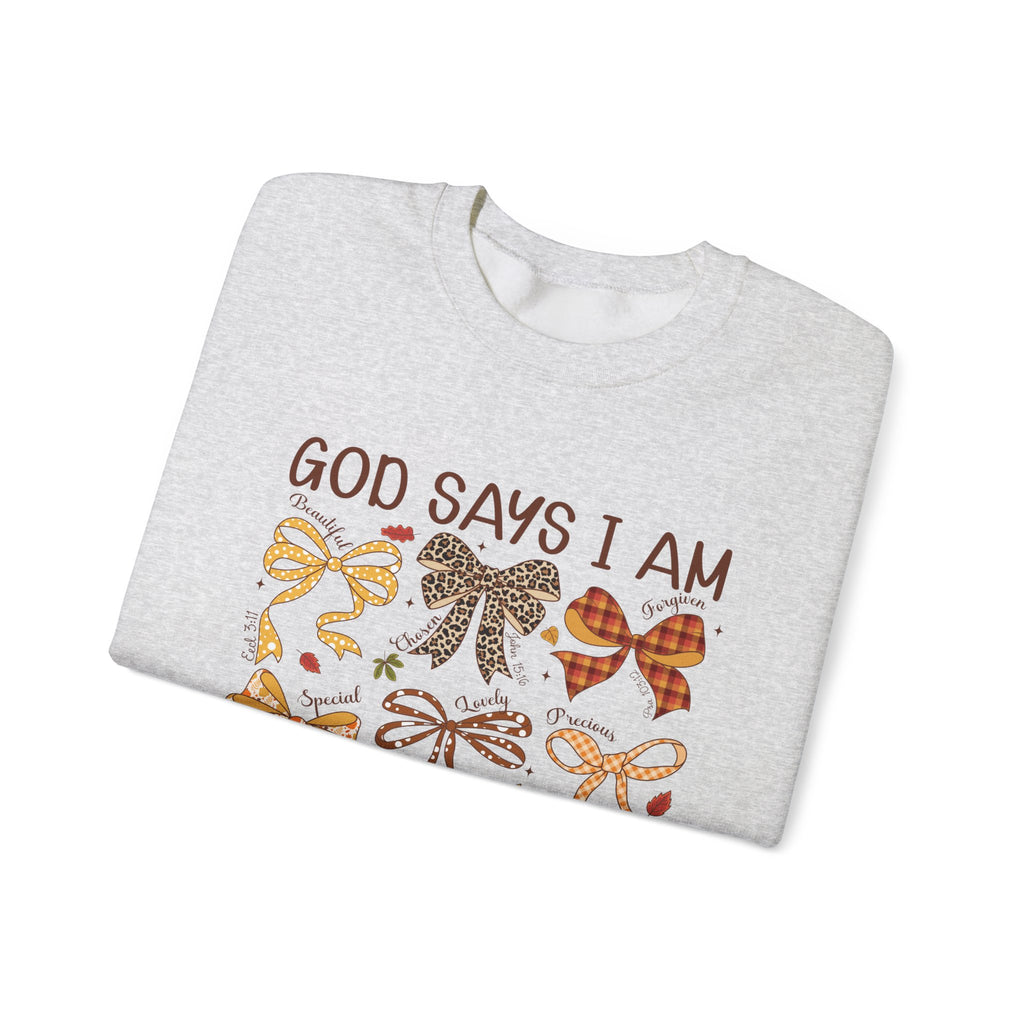 God Says I Am - Bow Pattern Sweatshirt