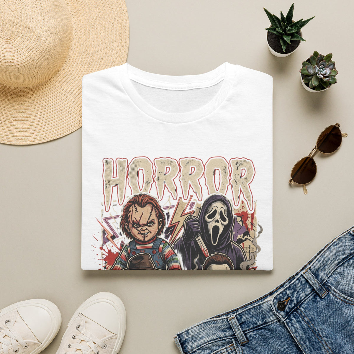 Horror Icons T‑Shirt — Retro Slasher Movie Mashup Tee