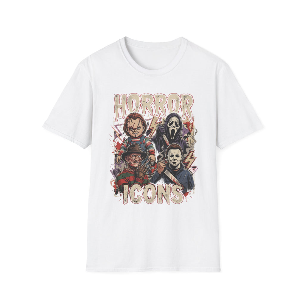 Horror Icons T‑Shirt — Retro Slasher Movie Mashup Tee