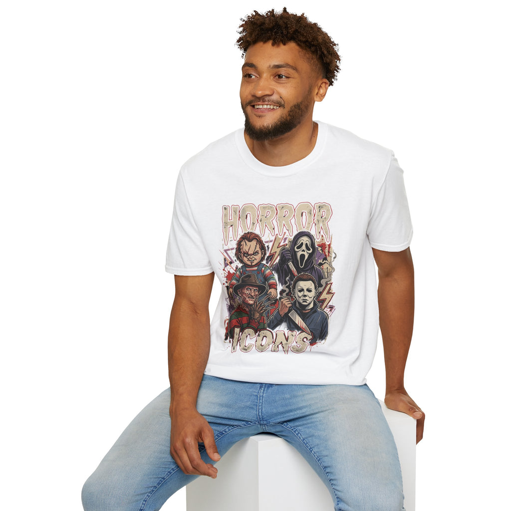 Horror Icons T‑Shirt — Retro Slasher Movie Mashup Tee
