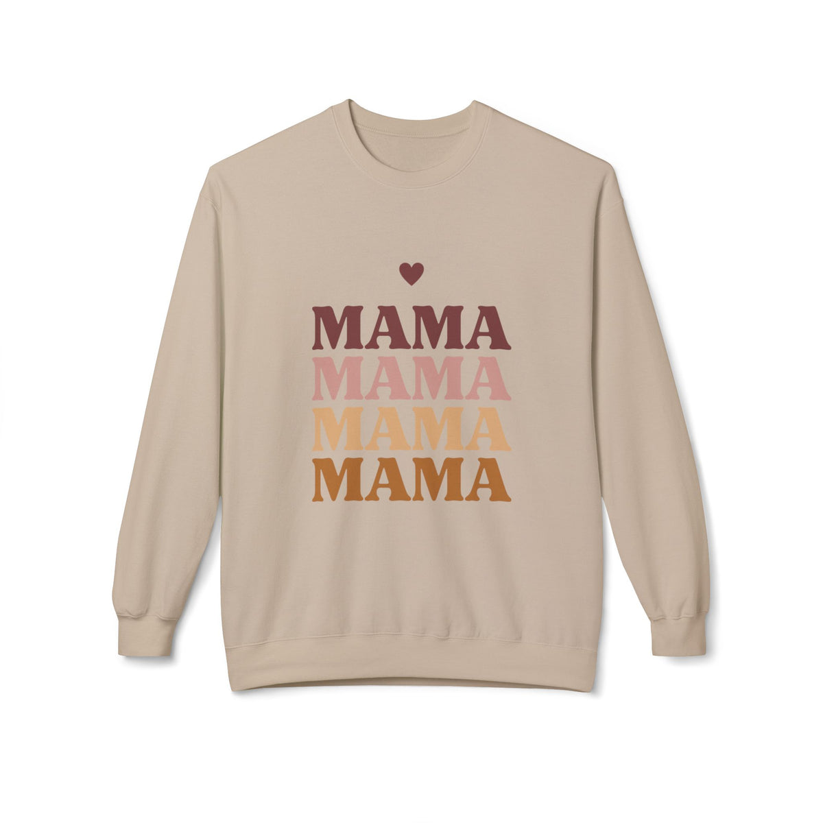 Mama Repeat Crewneck Sweatshirt — Retro Gradient "MAMA" Mom Pullover, Fall Vibes Mama Crewneck