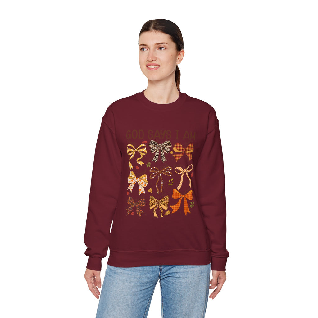 God Says I Am - Bow Pattern Sweatshirt