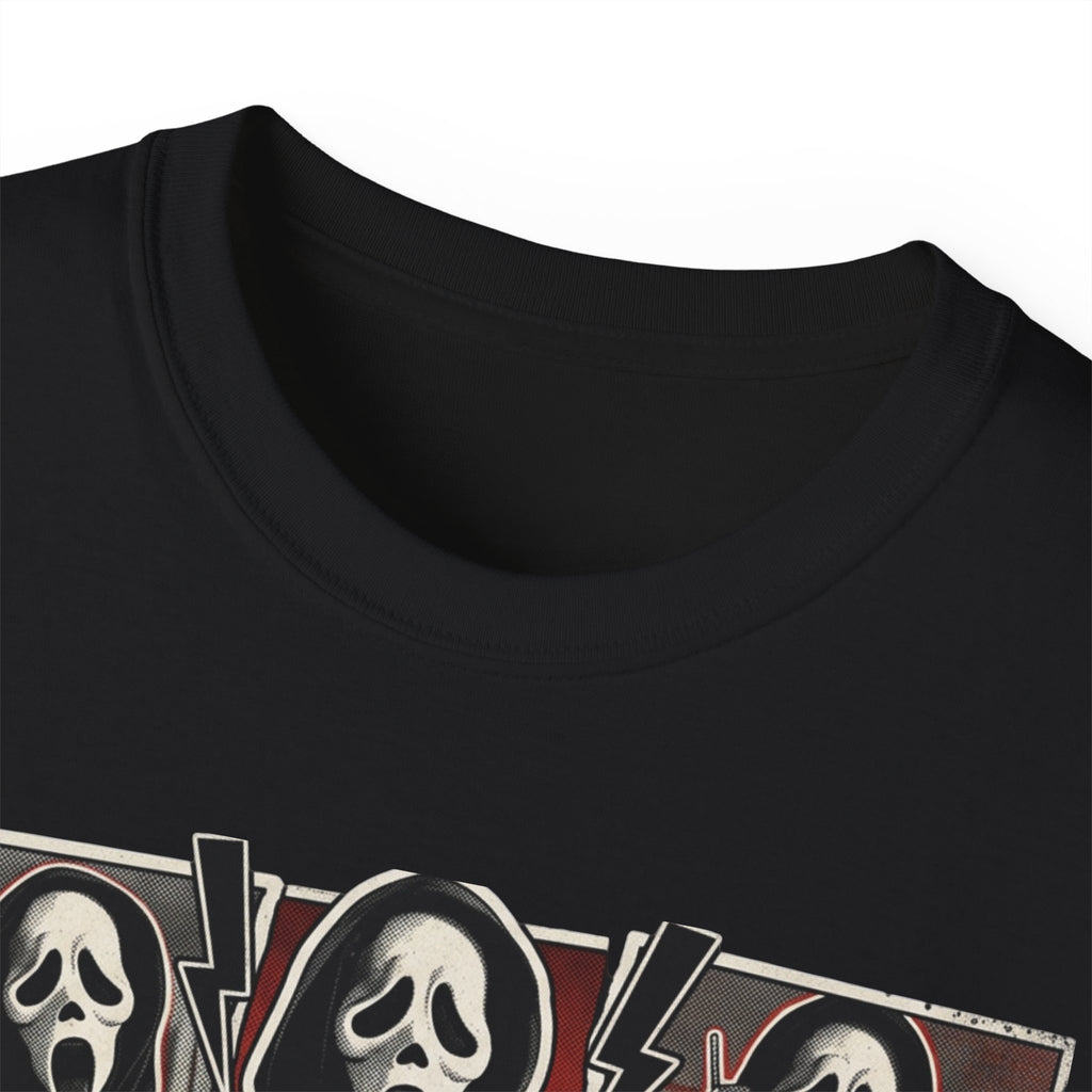 Scream Movie Graphic Tee — “no you hang up first” Horror Fan T-Shirt
