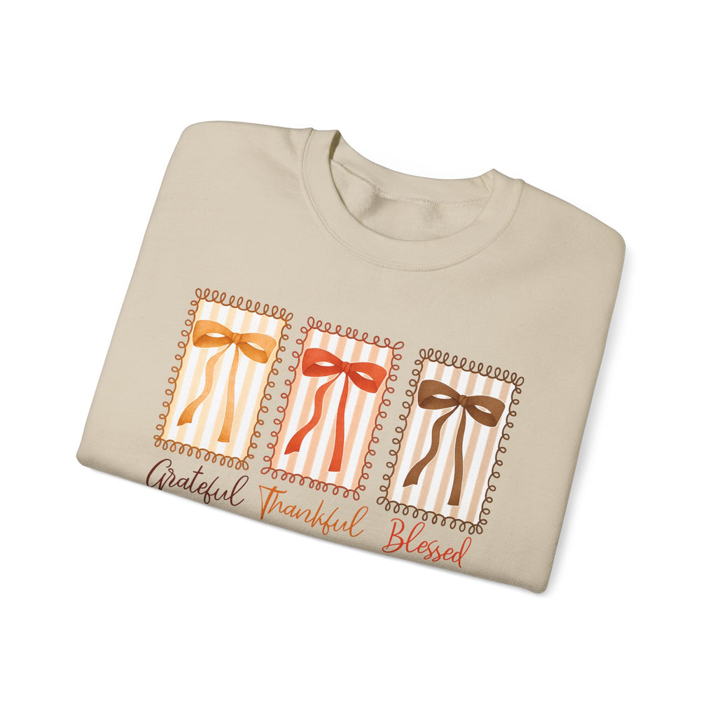 Grateful Thankful Blessed Crewneck — Autumn Fall Cozy Pullover