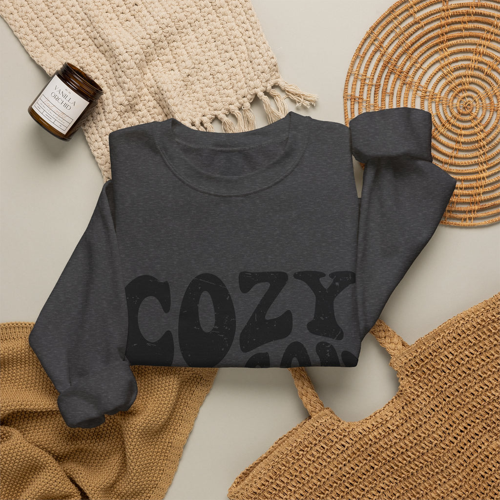 Cozy Season Crewneck Sweatshirt — "Cozy Season" Retro Graphic Pullover