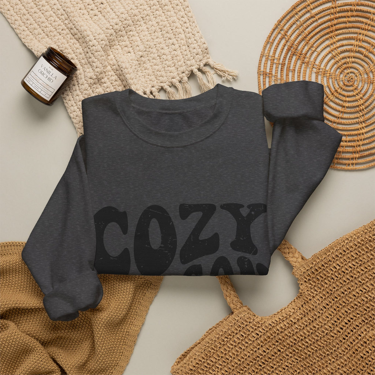 Cozy Season Crewneck Sweatshirt — "Cozy Season" Retro Graphic Pullover