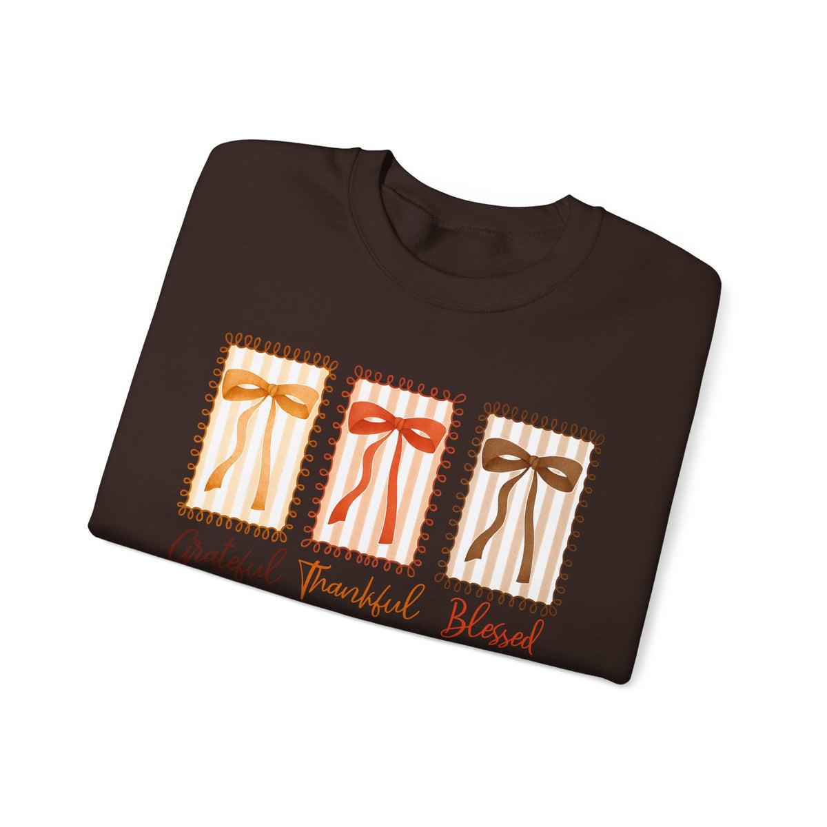 Grateful Thankful Blessed Crewneck — Autumn Fall Cozy Pullover