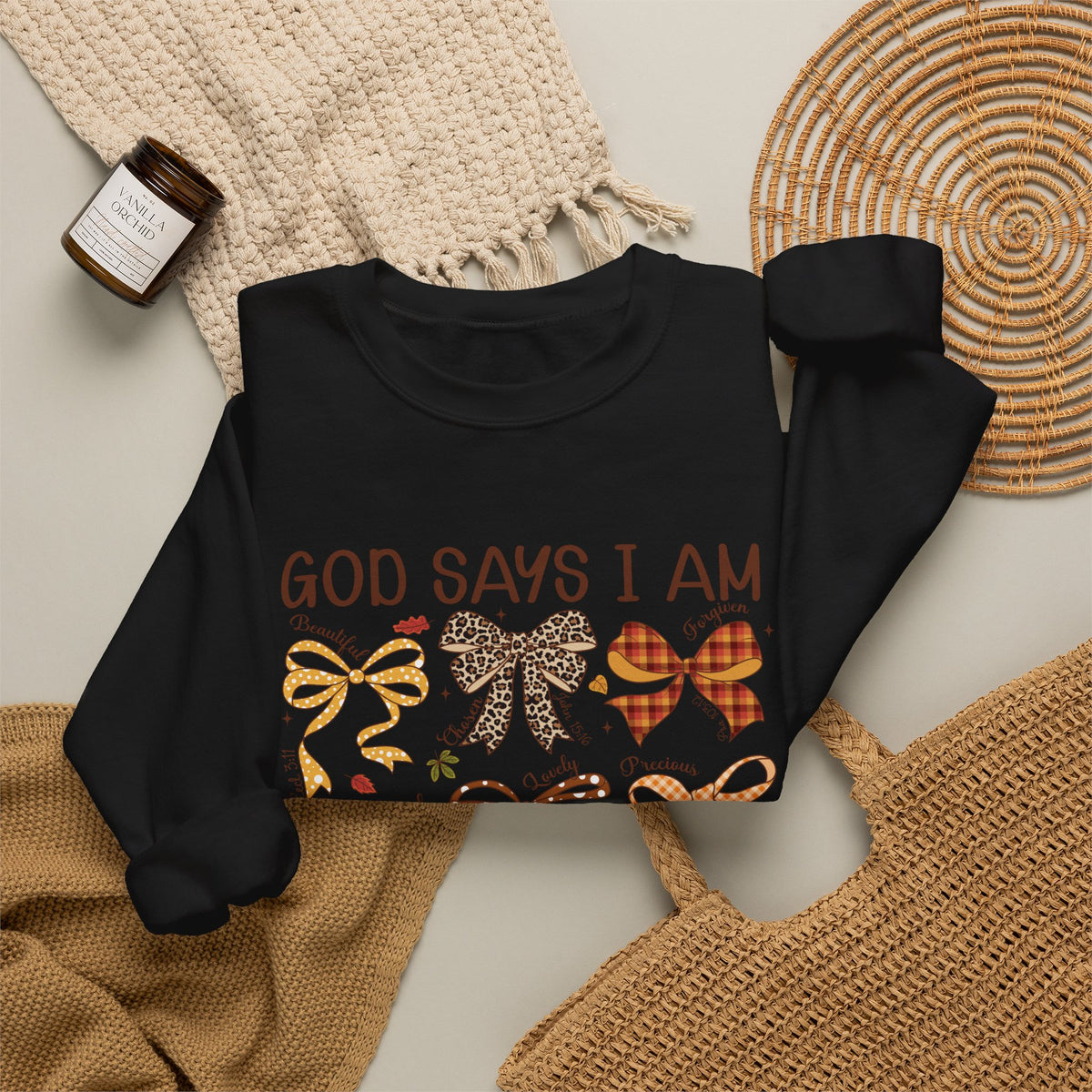 God Says I Am - Bow Pattern Sweatshirt